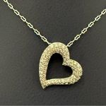 Swavorski SWAROVSKI Swan Signed Rhodium Plated Open Heart Pave Crystal Pendant Necklace 5g Photo 12