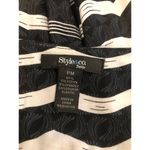 Style & Co Maxi Dress Womens PM Black White Sleeveless Striped Boho Print Photo 6