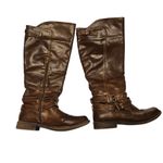 JustFab Mina Dark Brown Faux Leather Tall Boots Sz 8.5 Wide Calf Photo 3