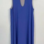 Bar III Blue Keyhole Sleeveless Handkerchief Dress Photo 0