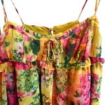 Y2K Womens Floral Babydoll Dress Size XS Bloomcore Fairy Flowy Summer Romantic Yellow Photo 1