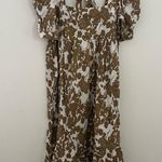 Brown and White Floral Women's Dress Size M Photo 0