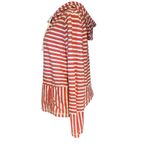 J.Crew Hoodie Pockets Red White Stripe Long Sleeve Front Pockets Relaxed SZ Lg Photo 6