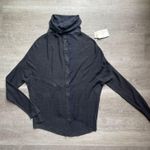 (NWT) Inhabit 100% Linen Turtleneck Button Front Gray Long Sleeves Shirt Size P Photo 0