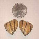 Monet  Vintage Gold Tone Shimmer Enamel Retro Boho Classic Clip On Earrings Photo 1