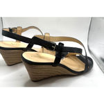 Cole Haan Women's  Black Leather Taylor Wedge Sandals Size 9.5 Photo 2