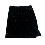 Karen Okada for David Howard Black Velvet Mini Skirt w Rhinestone Accents Size 6 Photo 2