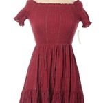 Blue Rain burgundy off-shoulder dress Photo 0
