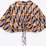 ZARA  Printed V-Neck Linen Crop Top Multi Color Size S NEW Photo 12