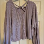 Dress Up  Light Purple Long Sleeve Top with Strappy Back Photo 1