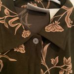 Erika EUC Vintage Studio women’s brown green floral button down shirt medium Photo 5