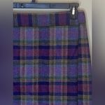 Brooks Brothers purple plaid wool wrap skirt Photo 4