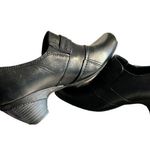 Taos Black Leather Slip On Booties Shoes Business Casual Heeled Sz 40 9 9.5 Photo 4