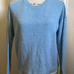 Loft  Petite Y2K Light Blue Cropped Scoop Neck Lone Sleeve Sweater #O Photo 0