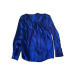 Kenneth Cole  NY Blue Satin Blouse Women’s Small Button Front Long Sleeve Shirt Photo 4