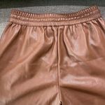 Marc New York Mark New York Cognac Brown Faux Leather Elastic Drawstring Crop Pants Sz S Photo 7