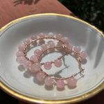 Handmade Rose Quartz Hoop Earrings Photo 2