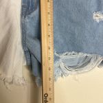 Vervet  Rebecca high rise colorblock fringe Denim shirts size medium Photo 5