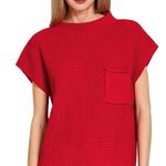 Zenana Ruby Mock Neck Short Sleeve Sweater Photo 1