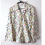 Hanna Andersson Adult Unisex Flannel Pajama Top Holiday Bright Bulb Medium Photo 1