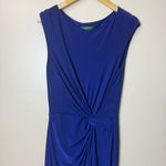 Ralph Lauren Lauren Women’s Royal Blue Cocktail Dress SZ 6 Draped Front Elegant Photo 1