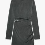 ZARA  NWT gray mini dress with cutout Photo 5