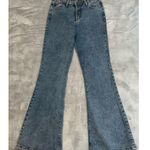 Nasty Gal Medium Wash Flare Button fly Jeans US10 Photo 0