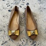 Kate Spade Nude and Gold Rock Stud Bow Ballet Flats Size 7 Photo 1