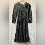 J.Crew Big Bow Midi Dress Clip Dot Black Size 0 Photo 1