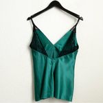Topshop 13R07QGRN Emerald Green Satin Lace Trim Slip Cami Top Size 10 NWT Photo 2