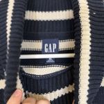 Gap Sweater Women Sz XL Navy White Turtleneck Striped Heavyweight Cotton Slits Photo 1
