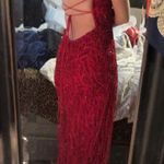 Sherri Hill Sheri Hill Red Beaded Prom Dress Photo 2