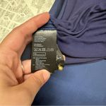 H&M Blue Satin Sleeveless Career V Neck Tank Top Blouse with Gold Buttons Size S Photo 8