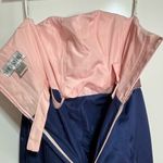 Sherri Hill Pink, Navy Empire Waist Strapless Mermaid Full Length Formal Gown 0 Photo 11