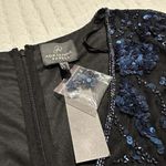 Adrianna Papell Adriana Papell Black Blue Sequin & Bead Cocktail Sheath Dress Size 8 Beaded Photo 2
