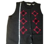 Bechamel Red & Black Buffalo Plaid Snap Vest q Size L Photo 2