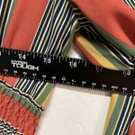 Charlotte Russe  Orange Blue Striped Dress Peek A Boo Sleeve Vacation Wear Size M Photo 9