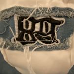 Denim Anime Embroidered Hoodie Jean Jacket Women's Size Small​ Blue Photo 6