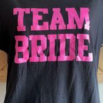 Spencer’s Team Bride Black with Pink Glitter Letters Tshirt Size Large Photo 2