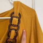 Vintage‎ Chaus women’s wood ring decorated scoop neck loose blouse medium Yellow Photo 6