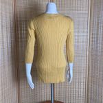 United States Sweaters UnitedStates Sweater Company Yellow Ribbed 3/4 Sleeve Sweater Photo 4