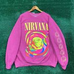 Urban Outfitters Nirvana Smile Overdyed Oversized crewneck sweater size l/xl Photo 0