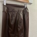 Aerie  Offline Real‎ Luxe Brown Faux Leather Leggings Size Small Short Photo 3