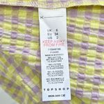 Topshop New  Seersucker Check Short Sleeve Midi Wrap Dress Lime Lilac Size 2 Photo 19