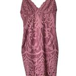 Bardot 4 XS Gia Lace Pencil Midi Dress Spaghetti Strap Pink Photo 12