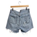 AGOLDE  Criss Cross Waist Denim Shorts Distressed Frayed Blue Size‎ 28 Photo 5