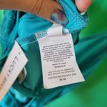 Lucky Brand Teal Golden Wave Lace-Up Deep V-Neck One Piece Swimsuit Size Medium Photo 9