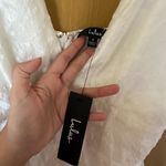 Lulus White Tie Strap Dot Bustier Midi Dress Photo 3