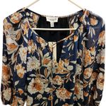 Veronica M  Chiffon Split Neck Floral Blouse Photo 2