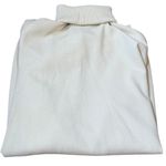 Tory Burch Top Turtleneck Long Sleeve Viscose Fold up Cuffs Cream Ivory Blouse Photo 4